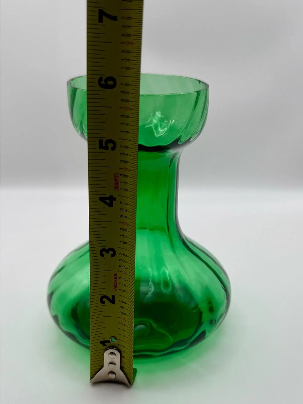 Vintage Mid-Century Royal Leerdam Emerald Green Glass Garlic Hyacinth Bulb Vase